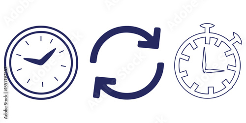 circle arrow icon set.circular arrow icon, refresh, reload arrow icon symbol sign. Blue Reload vector icon set. repeat vector. restart or reset sign. Repeat cycle symbol
