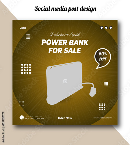 Exclusive and special power bank for sale social media post design template