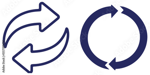 circle arrow icon set.circular arrow icon, refresh, reload arrow icon symbol sign. Blue Reload vector icon set. repeat vector. restart or reset sign. Repeat cycle symbol