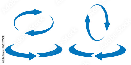 Circle arrow vector icon set. Rotation, recycle and icon symbols