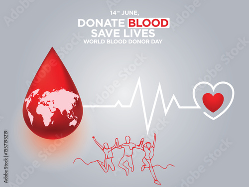 World Blood Donor Day – 14th June
Give blood, give life humanitarian aid, medical treatment, national, blood bag, isolated, volunteer, international, cells, healthy, world blood donor day, template,
