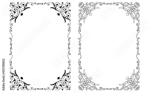 現代的なイメージを混ぜたアールヌーボー風の装飾枠。