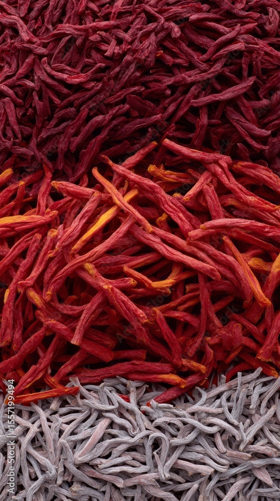 Fototapeta premium Vibrant tapestry of dried chili peppers evokes Dia de los Muertos warmth, with a spicy tapestry nod to gastronomy