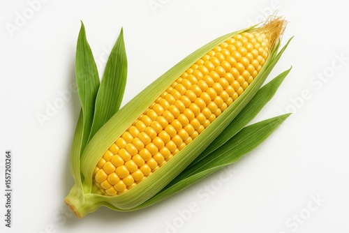 Wallpaper Mural Close-up of a corn cob with husk on a plain white backdrop Torontodigital.ca