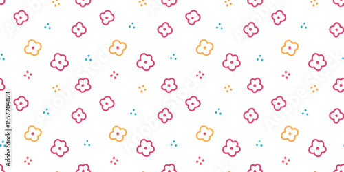 Floral Pattern: A playful pattern of stylized flowers, their cheerful forms scattered across the frame, conveying a sense of spring's freshness.