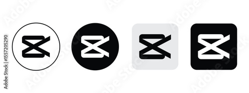 Capcut app icon vector logo. popular video editing application. vector eps file