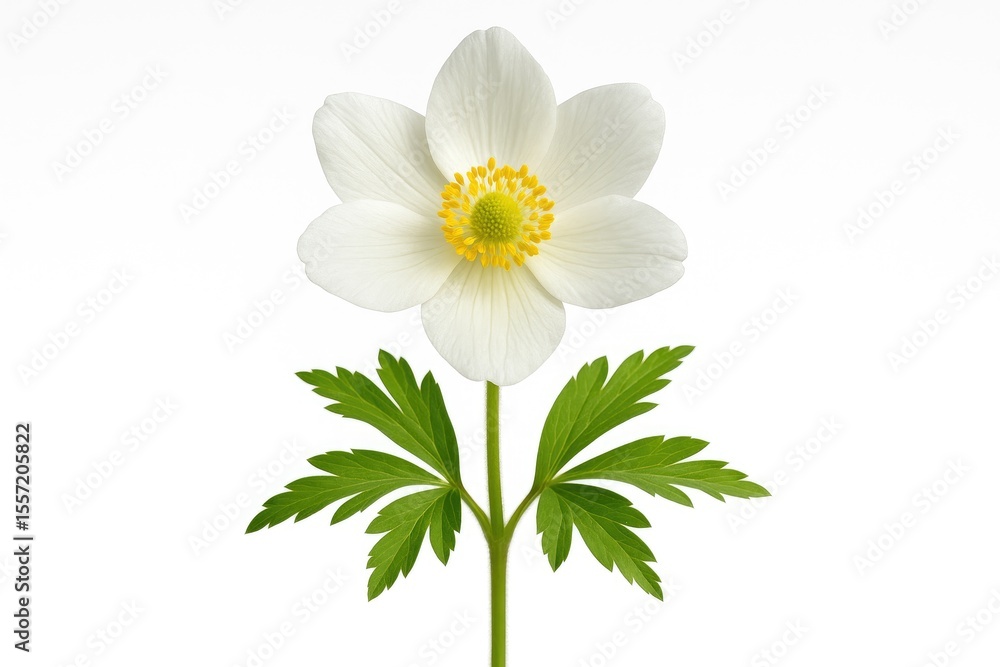 Obraz premium White background with a single Easter flower