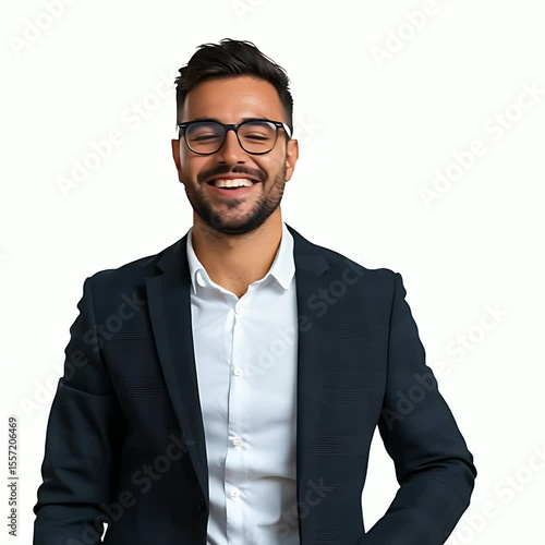 Ultra HD Mp4 video Studio shot of a handsome sales business man smiling and thumbs up showing thumbs to camera Isolated on white background	
