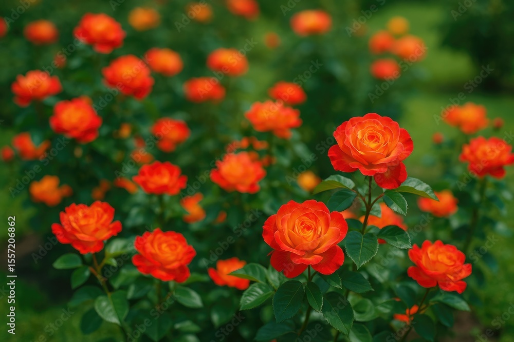 Vivid red and yellow roses with a spicy fragrance bloom beautifully in summer, creating a striking and decorative splash of cheerful colors in the garden during midsummer. Vivid red and yellow roses with a spicy fragrance bloom beautifully in summer, creating a striking and decorative splash of cheerful colors in the garden during midsummer.