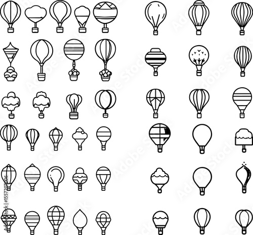 balloon icons party celebration festive air balloon hot air balloon colorful decoration event fun birthday festival inflatable balloon design helium balloon party decoration balloon a