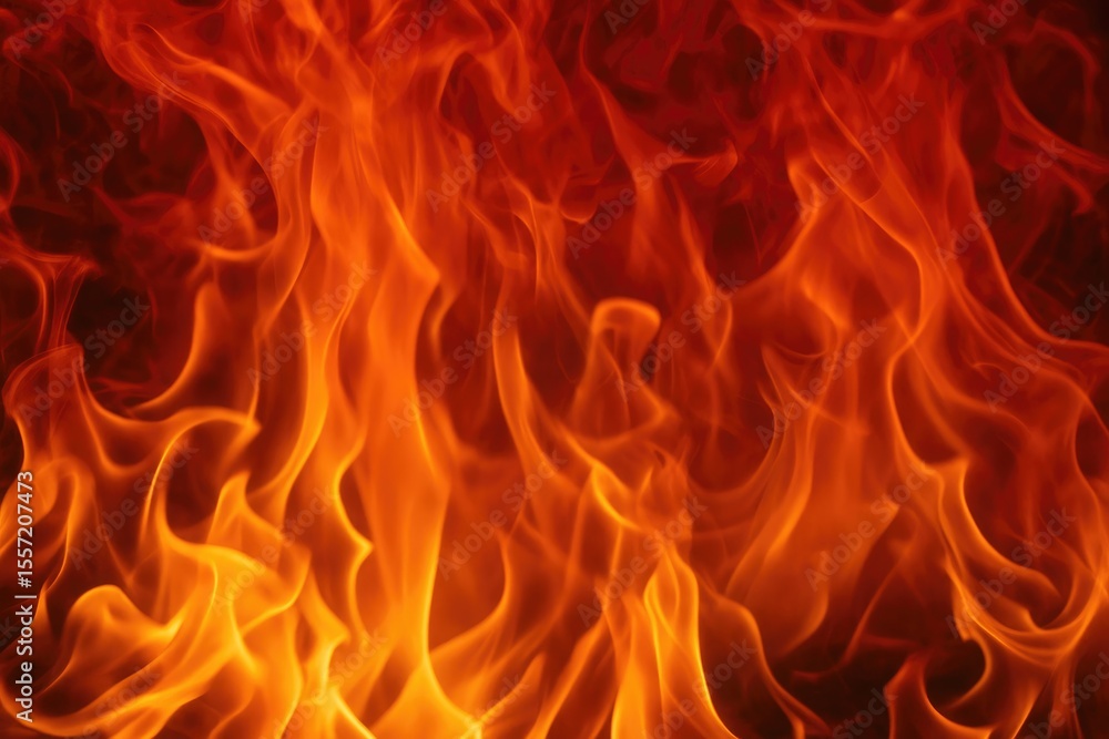 Vibrant flames showcasing intense heat against a colorful backdrop Vibrant flames showcasing intense heat against a colorful backdrop