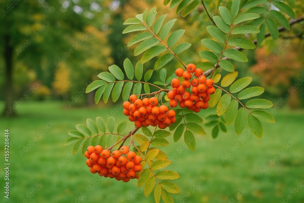 European mountain ash captured at the botanical garden European mountain ash captured at the botanical garden
