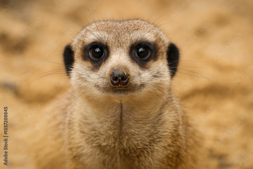 Intimate portrait of an adorable small mammal in a wildlife exhibit Intimate portrait of an adorable small mammal in a wildlife exhibit
