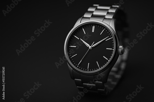 Wallpaper Mural Elegant monochrome wristwatch against a shadowed backdrop with artistic blur effects Torontodigital.ca