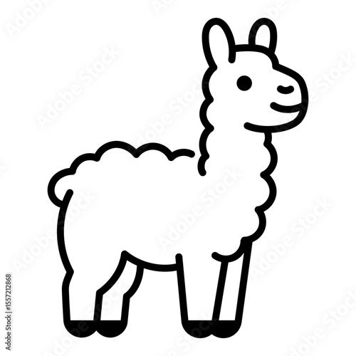 Alpaca icon, symbolizing gentle and friendly animals often associated with farming and wool production.