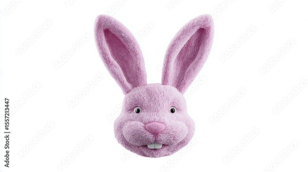 Obraz premium Fluffy pink bunny radiating whimsical charm, perfect for Easter surprises and quirky rabbit-themed celebrations