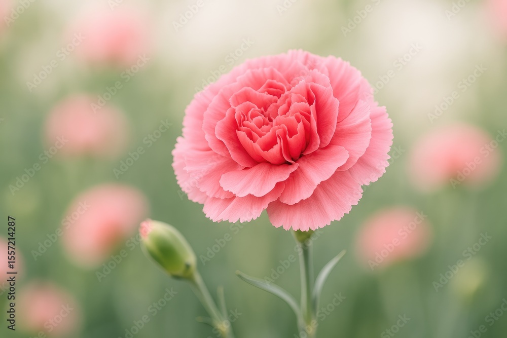 Fototapeta premium Beautiful Pink Carnation in Full Bloom