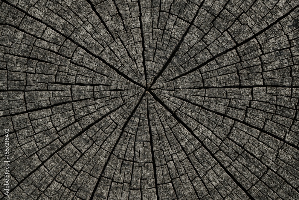 Fototapeta premium Detailed view of the surface texture on a fallen tree trunk