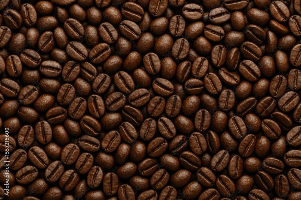 Naklejka premium Close-up of coffee beans filling the entire frame