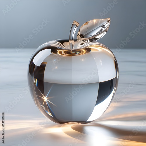 crystal apple on the table