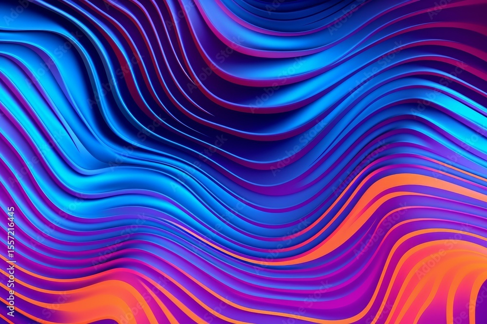 Fototapeta premium Vibrant and colorful abstract waves creating a visually appealing design
