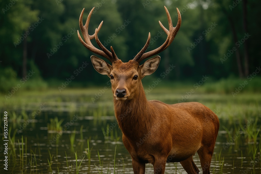 Fototapeta premium Wildlife in the marshland habitat