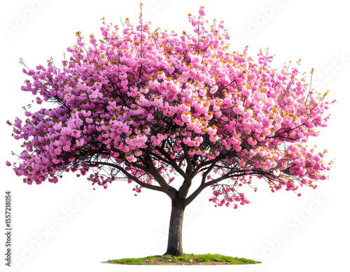 Blooming pink cherry blossom tre