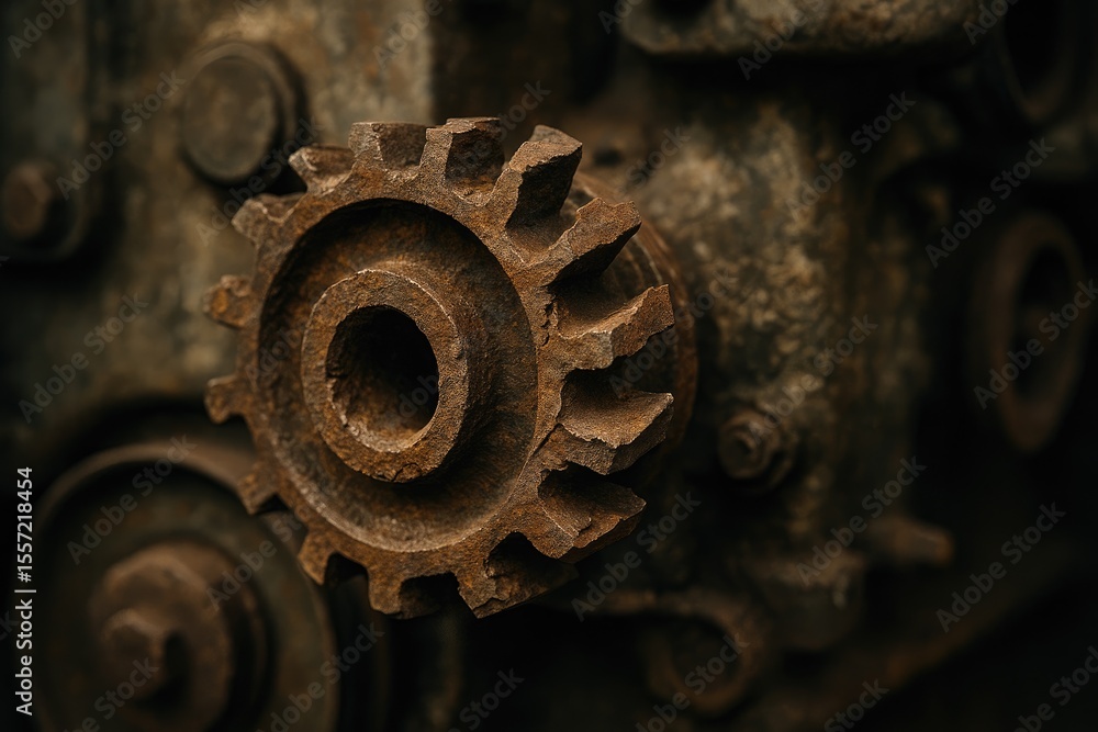 Close-up of rusted gear wheels from a dismantled industrial machine Close-up of rusted gear wheels from a dismantled industrial machine