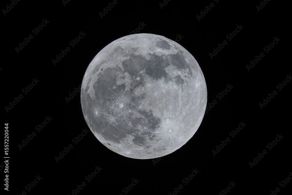 Obraz premium Detailed view of the complete moon surface