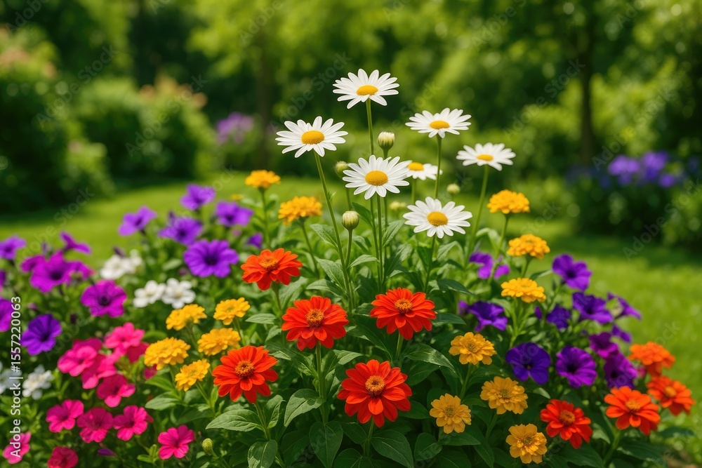 Fototapeta premium Vibrant floral arrangement for outdoor garden decor