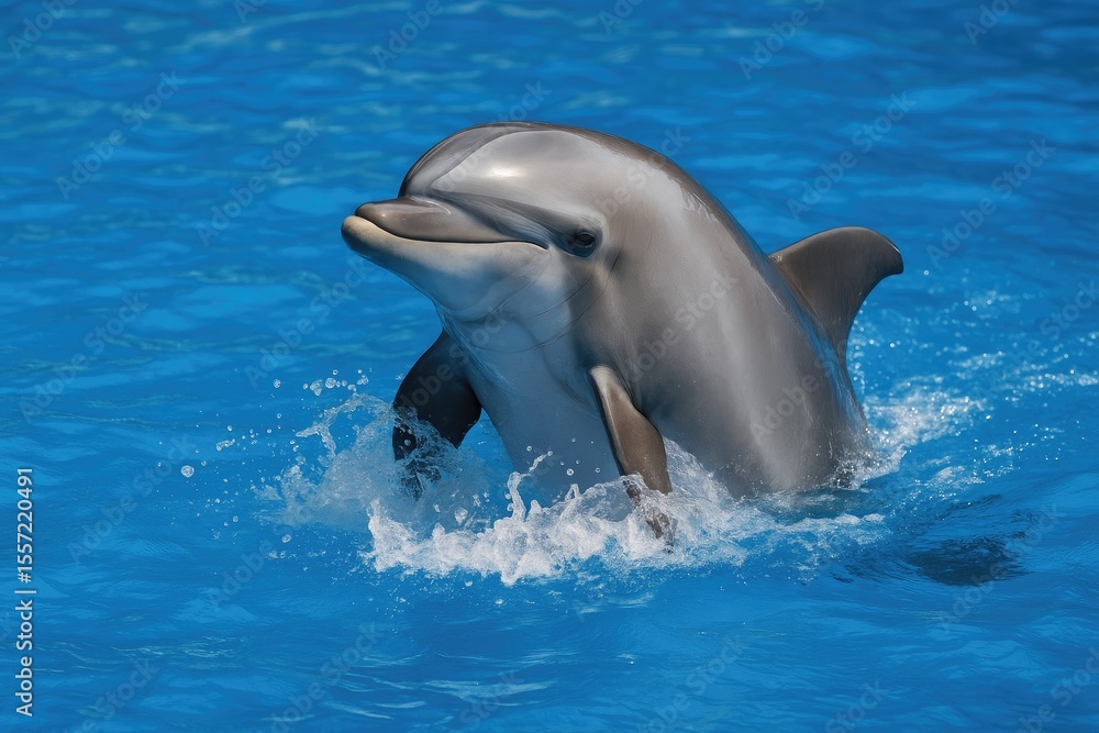 Obraz premium Marine mammal swimming gracefully in the ocean