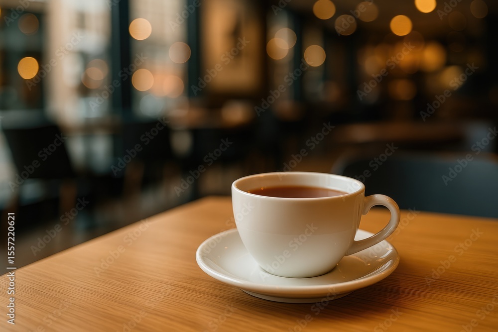 Fototapeta premium A warm beverage served at a cafÃ©