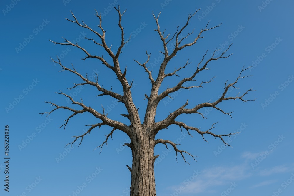 Fototapeta premium Withered tree against a clear blue sky