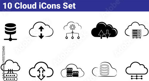 Modern Cloud Computing & Technology Vector Icon Set