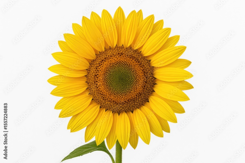 Stunning sunflower against a plain white backdrop Stunning sunflower against a plain white backdrop