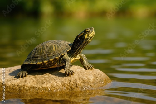 A tiny and sluggish turtle