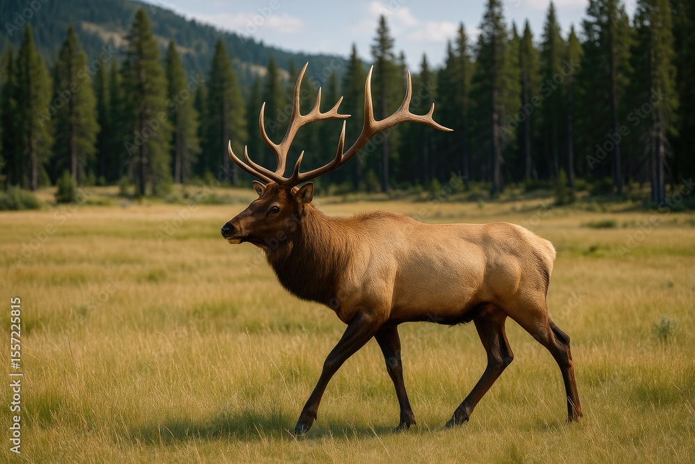 Stunning image of a deer roaming through the meadow Stunning image of a deer roaming through the meadow
