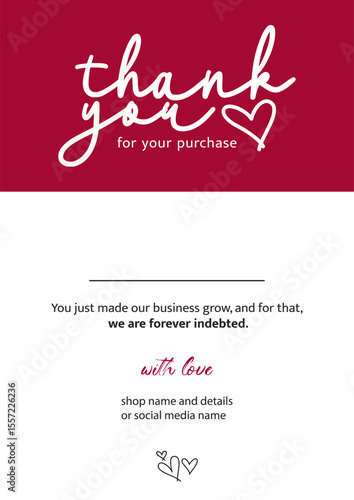 Thank You Card Layout Design. Customer thank you card templatevector artwork