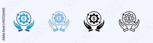 Monetary Icon Set Multiple Style Collection