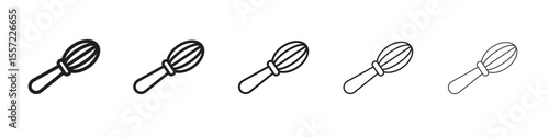 Whisk iconBlack linear bold and thin strokes set