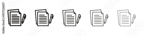 Wills and trusts iconBlack linear bold and thin strokes set