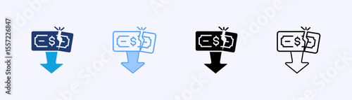 Bankruptcy Icon Set Multiple Style Collection