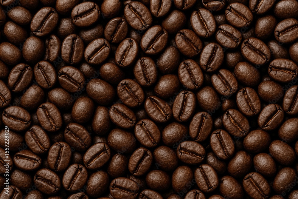 Obraz premium Background featuring a close-up of roasted coffee beans