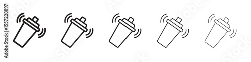Shaker iconBlack linear bold and thin strokes set