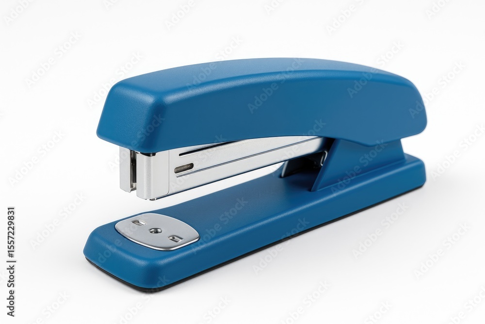 A vibrant blue desk stapler for office use A vibrant blue desk stapler for office use