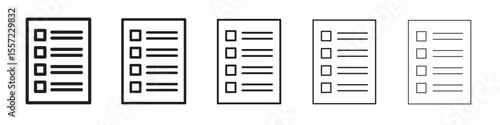 Quota iconBlack linear bold and thin strokes set