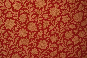 Elegant silk saree with intricate brocade motifs in a seamless design