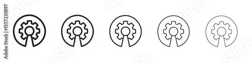 Open source iconBlack linear bold and thin strokes set