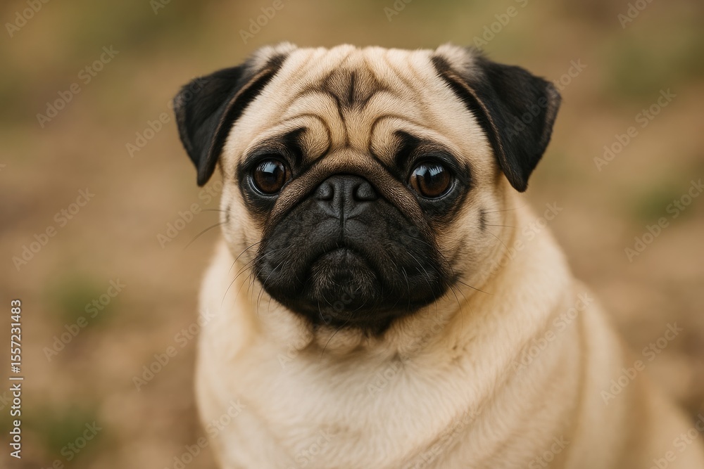 Adorable small dog with a wrinkled face Adorable small dog with a wrinkled face