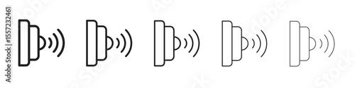Infrared iconBlack linear bold and thin strokes set
